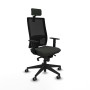 Chaise de Bureau avec Appui-tête Piqueras y Crespo 1D066G2 Noir
