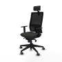 Chaise de Bureau avec Appui-tête Piqueras y Crespo 1D066G2 Noir