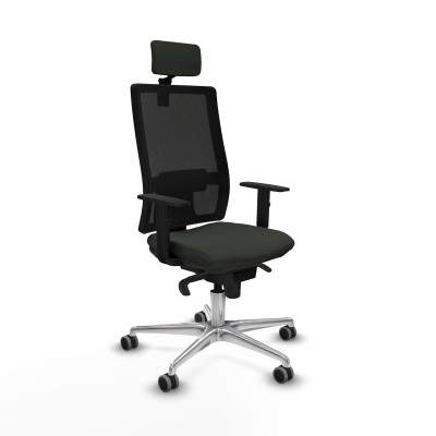 Chaise de Bureau avec Appui-tête Piqueras y Crespo 1D086G2 Noir