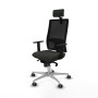 Chaise de Bureau avec Appui-tête Piqueras y Crespo 1D086G2 Noir