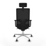 Chaise de Bureau avec Appui-tête Piqueras y Crespo 1D086G2 Noir