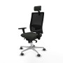 Chaise de Bureau avec Appui-tête Piqueras y Crespo 3D086G2 Noir