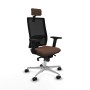 Chaise de Bureau avec Appui-tête Piqueras y Crespo 2D086N2 Noir Brun foncé