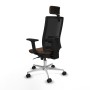 Chaise de Bureau avec Appui-tête Piqueras y Crespo 2D086N2 Noir Brun foncé