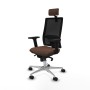 Chaise de Bureau avec Appui-tête Piqueras y Crespo 2D086N2 Noir Brun foncé