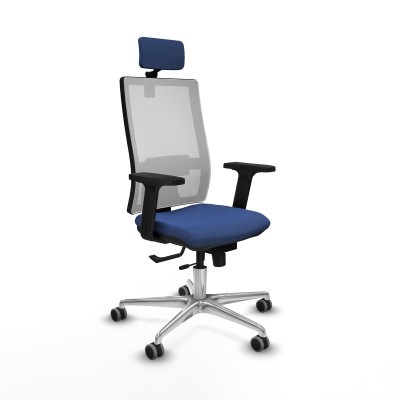 Office Chair with Headrest Horna Traslack Piqueras y Crespo 2D086G2 Navy Blue