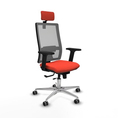 Chaise de Bureau avec Appui-tête Horna Traslack Piqueras y Crespo 2D086G2 Orange Foncé