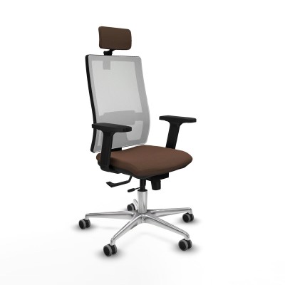 Chaise de Bureau avec Appui-tête Horna Traslack Piqueras y Crespo 2D086G2 Brun foncé