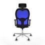 Office Chair with Headrest Piqueras y Crespo 1D086G2 Blue Dark brown