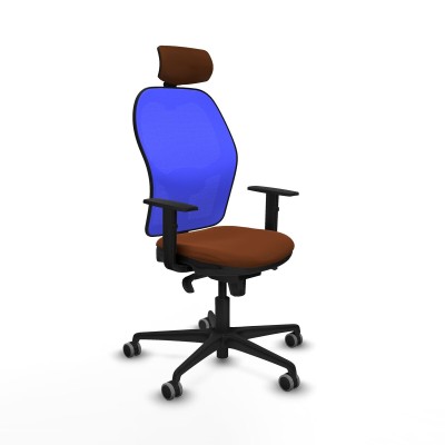 Office Chair with Headrest Piqueras y Crespo 1D036G2 Blue Brown