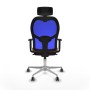 Office Chair with Headrest Piqueras y Crespo 1D086G2 Blue Brown