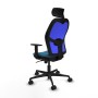 Office Chair with Headrest Piqueras y Crespo 1D036N2 Blue Petroleum green
