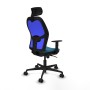 Office Chair with Headrest Piqueras y Crespo 1D036N2 Blue Petroleum green