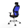 Office Chair with Headrest Piqueras y Crespo 1D086N2 Blue Dark brown