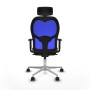 Office Chair with Headrest Piqueras y Crespo 1D086N2 Blue Dark brown