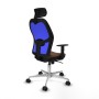 Office Chair with Headrest Piqueras y Crespo 1D086N2 Blue Dark brown