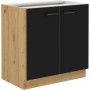 Meuble de cuisine Noir noir Noir mat 80 cm