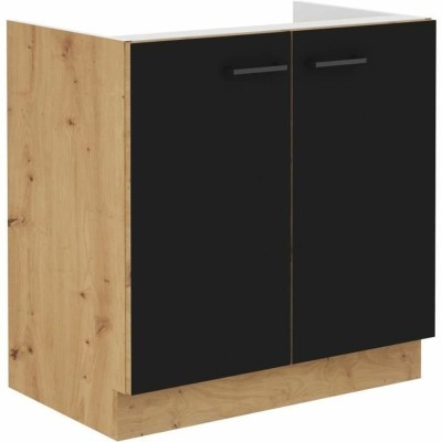 Sink unit cupboard Black noir Matte back 80 cm
