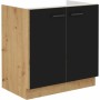 Sink unit cupboard Black noir Matte back 80 cm