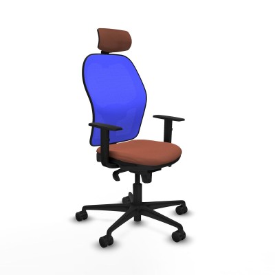 Chaise de Bureau avec Appui-tête Piqueras y Crespo 1D036N2 Bleu Marron