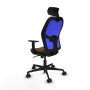Office Chair with Headrest Piqueras y Crespo 1D036N2 Blue Dark brown