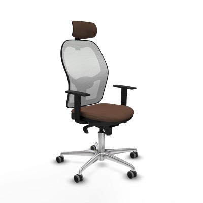 Office Chair with Headrest Piqueras y Crespo 1D086G2 White Dark brown
