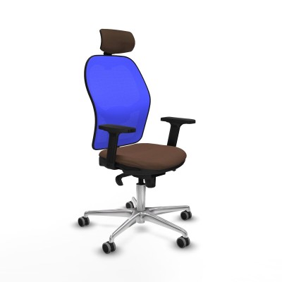 Chaise de Bureau Piqueras y Crespo 2D086G2 Bleu Brun foncé