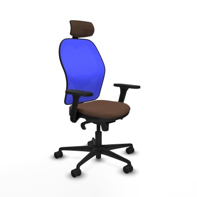 Chaise de Bureau Piqueras y Crespo 3D036N2 Bleu Brun foncé