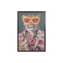 Painting Home ESPRIT Green Beige Pink Flowers Leopard Modern 63 x 3 x 93 cm (2 Units)