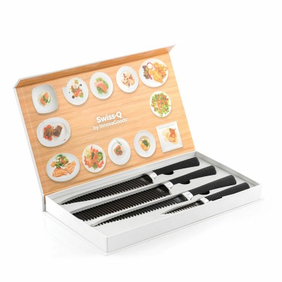 Knife Set Black Shark Swiss·Q Namiutsu InnovaGoods Black Stainless steel 4 Pieces (4 Units) (Refurbished A)