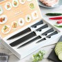 Knife Set Black Shark Swiss·Q Namiutsu InnovaGoods Black Stainless steel 4 Pieces (4 Units) (Refurbished A)