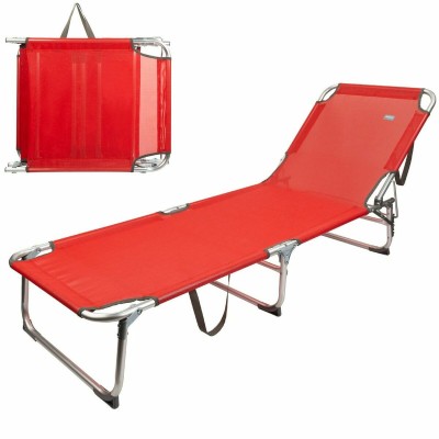 Chaise de plage Aktive Rouge 188 x 58 x 30 cm