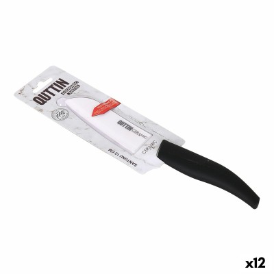 Couteau de cuisine Quttin Santoku Ceramic Blanc Noir 13 cm (12 Unités)