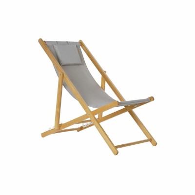 Chaise longue DKD Home Decor Gris 77 cm 57,5 x 113 x 77 cm Naturel (57,5 x 113 x 77 cm)