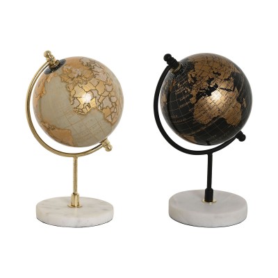 Decorative Figure Home ESPRIT Black Golden Vintage 12 x 12 x 20 cm (2 Units)