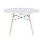 Table de Salle à Manger Home ESPRIT Blanc Noir Naturel Bouleau Bois MDF 120 x 120 x 74 cm