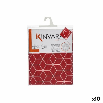 Nappe antitache Kinvara CUBIC-26195-1 Blanc Bordeaux toile Antitaches Abstrait 140 x 180 cm (10 Unités)