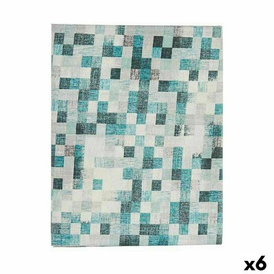 Stain-proof tablecloth Kinvara CUADROS-A Blue Turquoise Thin canvas Anti-stain Frames 140 x 180 cm (6 Units)