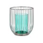 Bougeoir Gift Decor 124016B Bleu Argenté Argent Métal verre 15 x 17 x 15 cm Cage