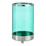 Bougeoir Gift Decor SW120612B Bleu Argenté Argent Métal verre 9,7 x 16,5 x 9,7 cm Cylindre
