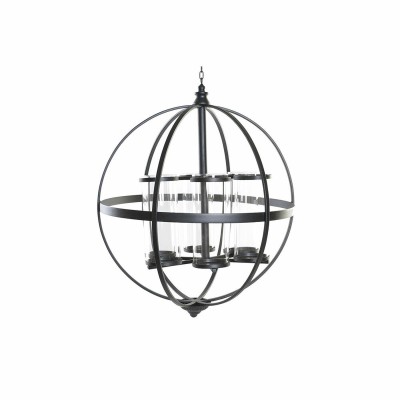 Bougeoir DKD Home Decor Noir Métal Verre 60 x 60 x 73 cm
