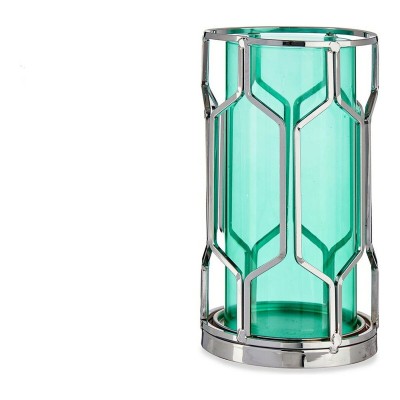 Bougeoir Gift Decor SW120660B Bleu Argenté Argent Métal verre 11,5 x 19,5 x 11,5 cm
