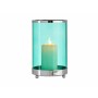 Bougeoir Gift Decor SW120613B Bleu Argenté Argent Métal verre 12,2 x 19,5 x 12,2 cm Cylindre