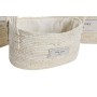 Basket set DKD Home Decor Natural Light brown Natural Fibre Boho 34 x 23 x 20 cm 3 Pieces