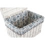 Basket set DKD Home Decor Blue White wicker 45 x 35 x 30 cm 4 Kg 2 Pieces