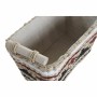 Basket set DKD Home Decor White Black Maroon Natural Natural Fibre 39 x 27 x 24 cm 3 Pieces