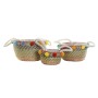 Basket set DKD Home Decor Pompoms Boho 57 x 45 x 42,5 cm