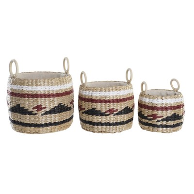 Set de basket DKD Home Decor Fibre naturelle 30 x 30 x 25 cm Colonial