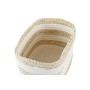 Basket DKD Home Decor White Beige Natural Fibre 28 x 20 x 18 cm