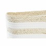Basket DKD Home Decor White Beige Natural Fibre 28 x 20 x 18 cm